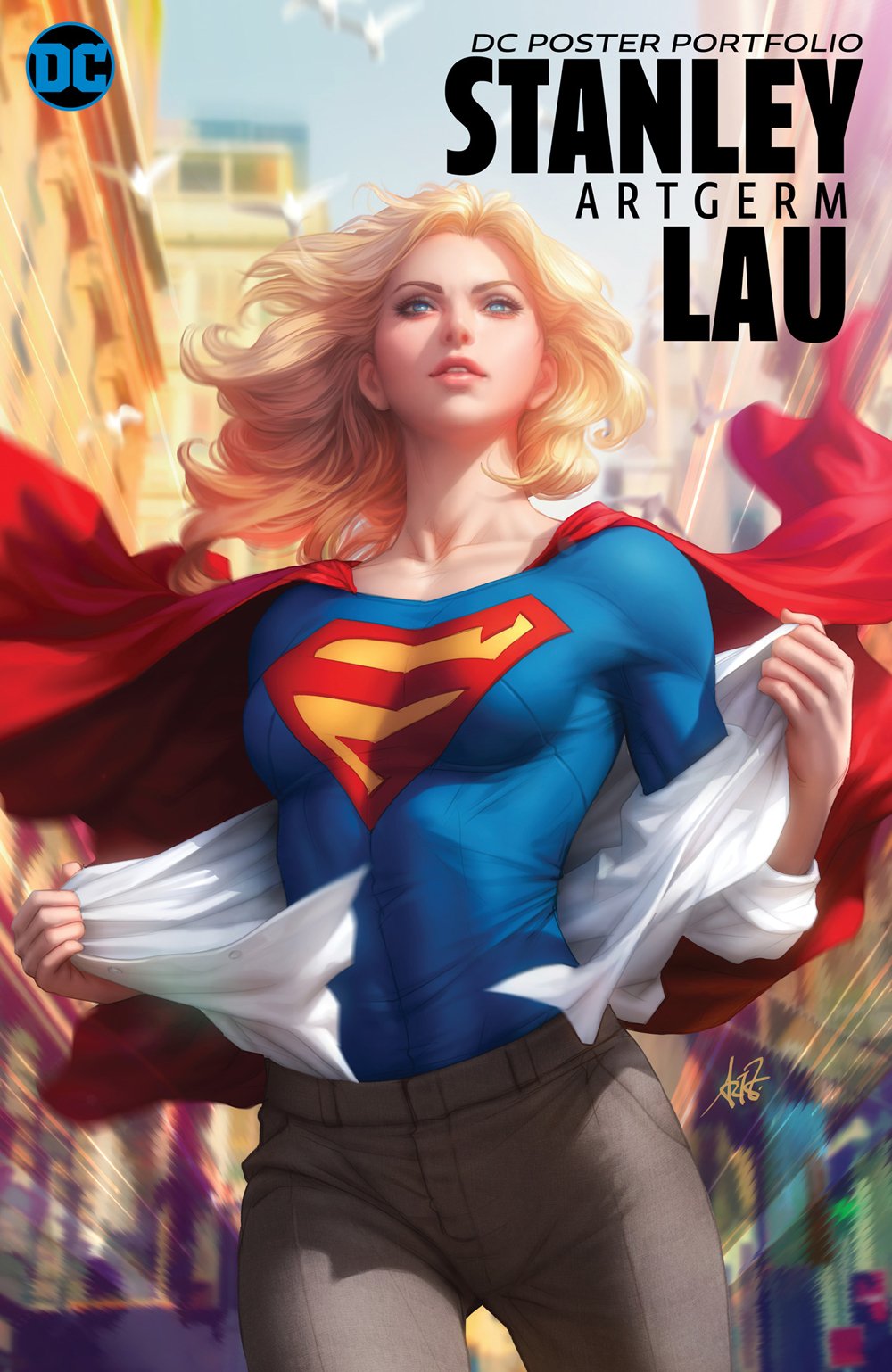 Stanley Lau スタンリーラウ　サイン入り　ポスター Superman and Supergirl by Stanley 