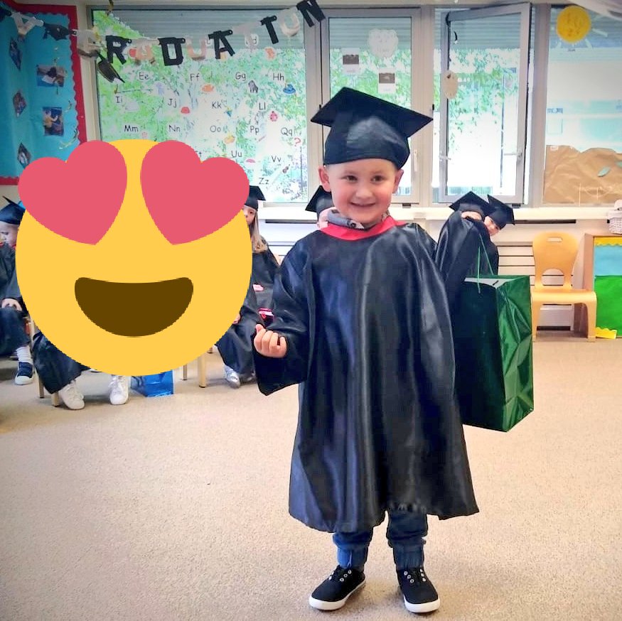 MrsHigginsPSupp's tweet photo. This one is just at the start of his journey... Proud mama!! Next stop
.... Primary 1 #1stGraduation https://t.co/wDtjW4JTyf