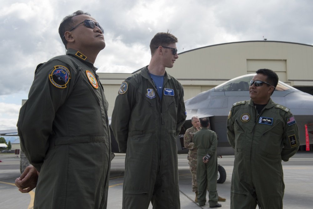 INDOPACOM's tweet photo. Senior air leaders from many #IndoPacific countries visited #JBER to observe and learn about #ExerciseRedFlag, a @PACAF-directed exercise allowing U.S. forces to train with coalition partners. https://t.co/Z5wAQX1MLd