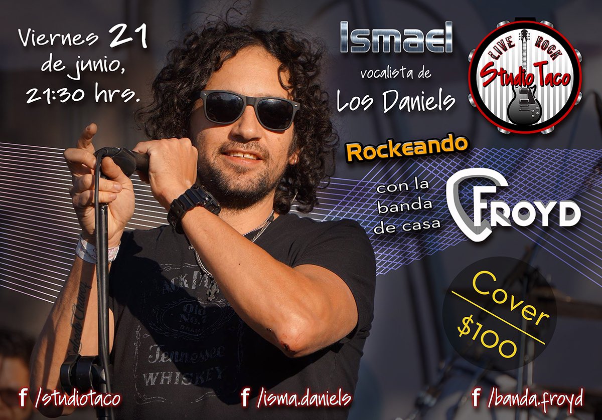 studiotaco's tweet photo. Viernes 21 no se lo pierdan @studiotaco @bandafroyd @IsmaDaniels https://t.co/QAh3Pq2Z5y