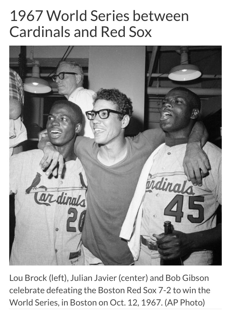 Happy 80th birthday to Lou Brock, who played in three World Series with the Cardinals, slashing .391/.424/.655 