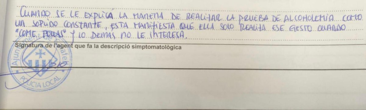 Atención al atestado.