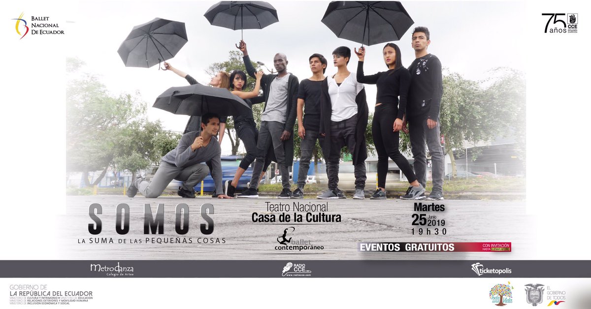 balletNecuador's tweet photo. El Ballet Nacional de Ecuador presenta en el Teatro Nacional de la Casa de la Cultura Ecuatoriana, este martes 25 de junio a las 19:30 horas, el re-estreno de la obra “Somos, la suma de las pequeñas cosas”, del Ballet Contemporáneo.
Más información:  https://t.co/WTf6IFtJED… https://t.co/8lmPY6dyb1