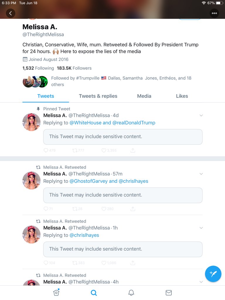 Sparkle_Heels's tweet photo. @TheRightMelissa @WhiteHouse @realDonaldTrump Twitter blocking  your posts https://t.co/LZVRXgySD7