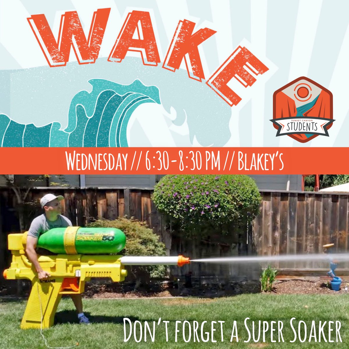 sunset_canyon's tweet image. WAKE #1 is tomorrow from 6:30-8:30 PM at the Blakey’s @ 508 Oak Crest Drive! 
🏊🏼‍♂️Swimming
💦Red Neck Laser Tag
🌭Moose Dogs
🏴‍☠️Reclaiming Stolen Treasure #1
Bring a friend and a Super Soaker!!
#scslifetogether #summerofconnection