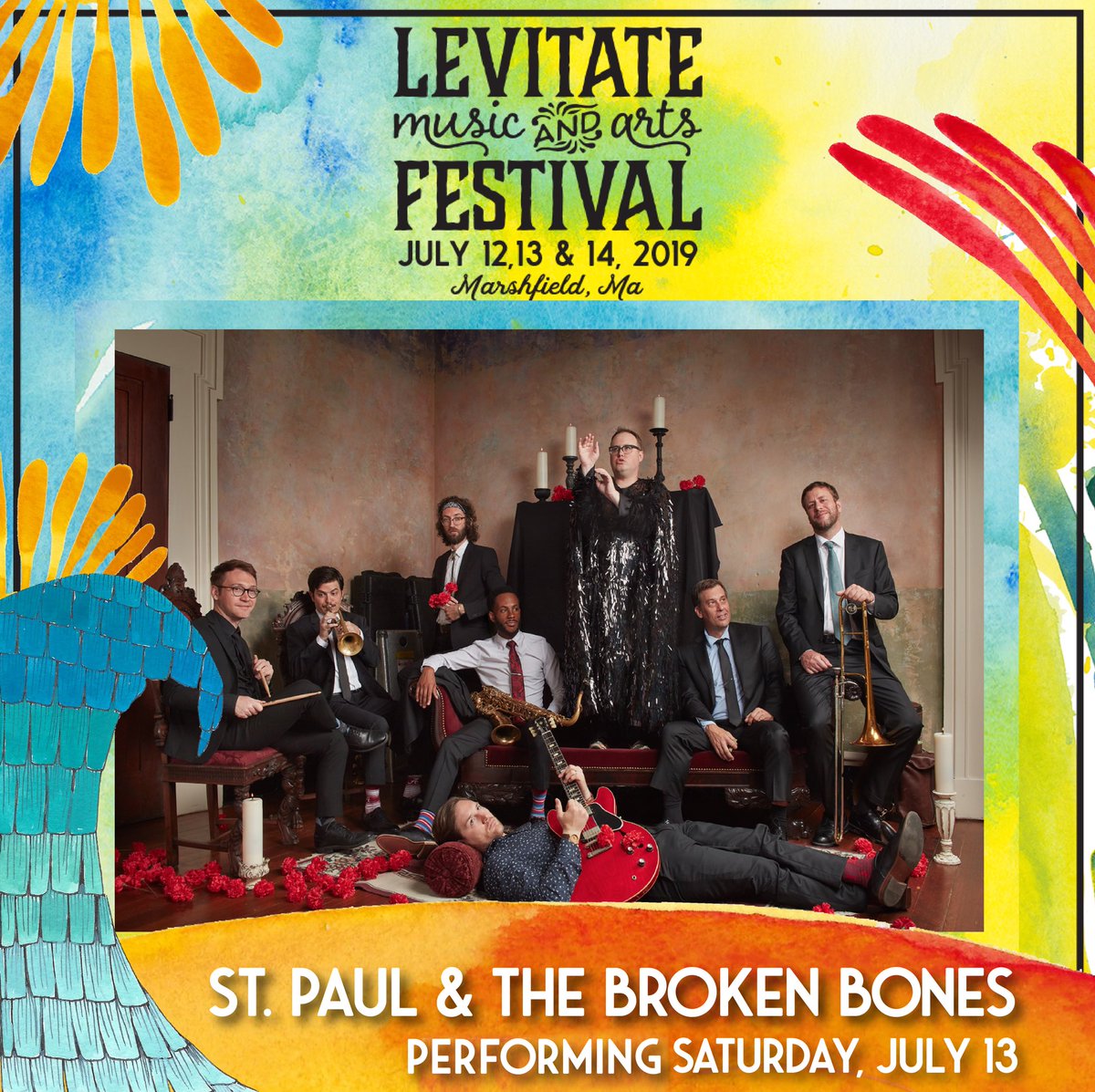 Levitate_Fest's tweet photo. 🌎 From touring the world relentlessly & TV appearances on @JimmyKimmelLive & @TeamCoco-we welcome @StP_BrokenBones to #LevitateFest 2019! 🙌 Don't miss tight gospel-tinged ensemble w/ a retro-soul sound, complete with horns and dynamic lead singer #PaulJaneway! 💃🕺🏽 https://t.co/3zWM9siqhK