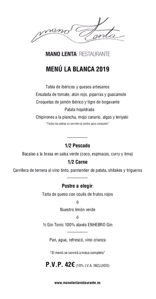 Menu fiestas de la Blanca 2019!!! Os esperamos!!