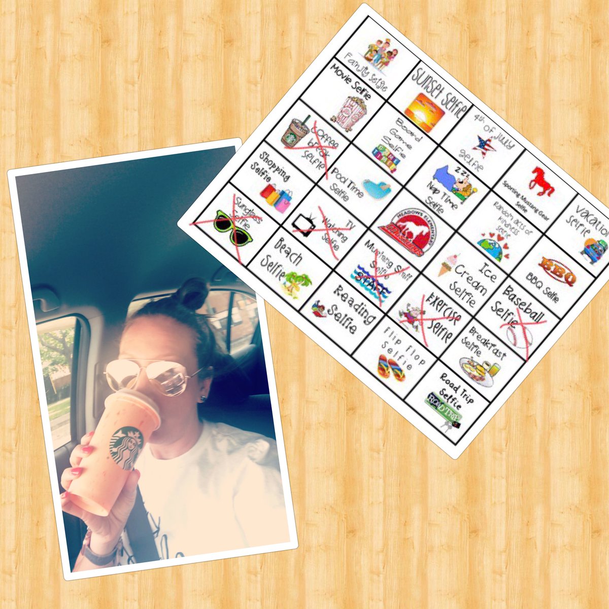 ambercorrine2's tweet photo. Summertime Bingo #sunglassselfie #coffeeselfie @ME_Mustangs https://t.co/w7oUnyGFVp