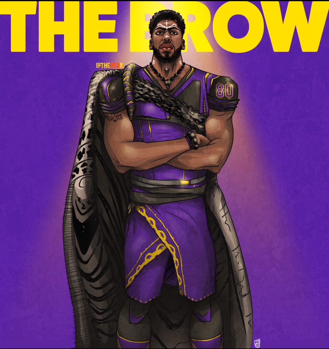 theREDr's tweet photo. THE BROW HAS LANDED!
We are entering a #NewEra in #Lakers basketball! 💜💛〰️

Like the move or not so much???

@AntDavis23 @KingJames @Lakers 
#TheBrow #anthonydavis #lakertrade #sportsart #conceptart #blackpanther #yibambe #lakernation #lakerfans #purpleandgold #nba https://t.co/HIeO4j1l1J