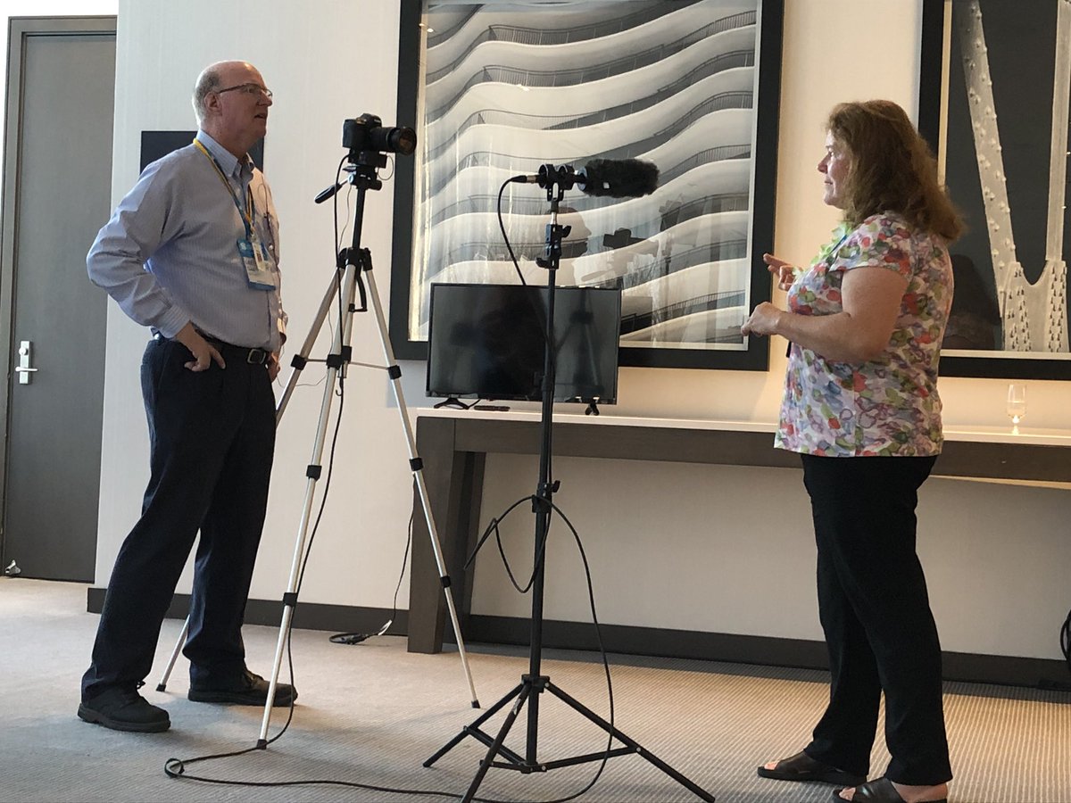 TedHopton's tweet photo. @ellenfeaheny being interviewed by @PieGrowers at #DWE19 about her main stage #AlohaCloud @appfusions presentation today. https://t.co/bb1ENEN7TO