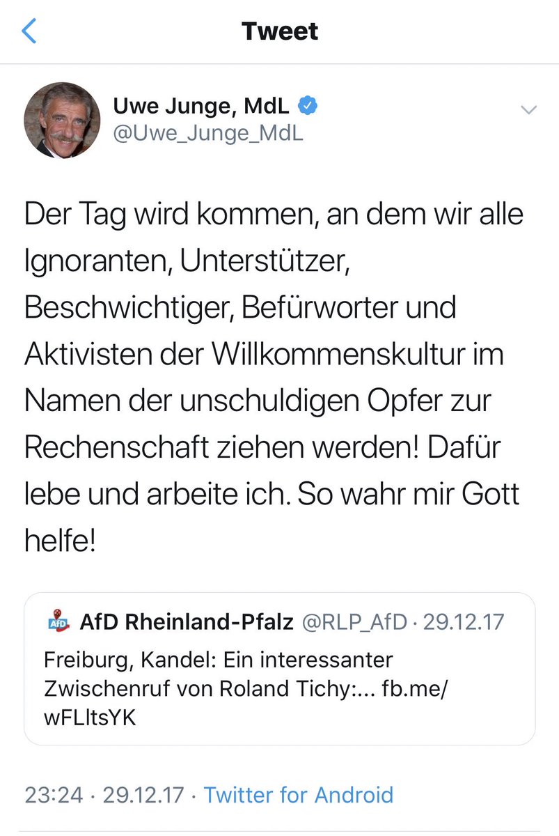 Aus gegebenem Anlass: Ein Beispiel für die Sprache, die zu Mord werden kann. #walterluebcke