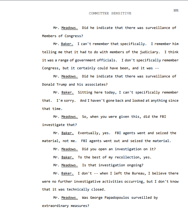 He met specifically with James Baker, and he was actually questioned about this when Baker went in front of the House committee. Please see Meadows questions: (bulk of information of page 100) ) https://dougcollins.house.gov/sites/dougcollins.house.gov/files/Baker%20Day%202%20Redacted.pdf