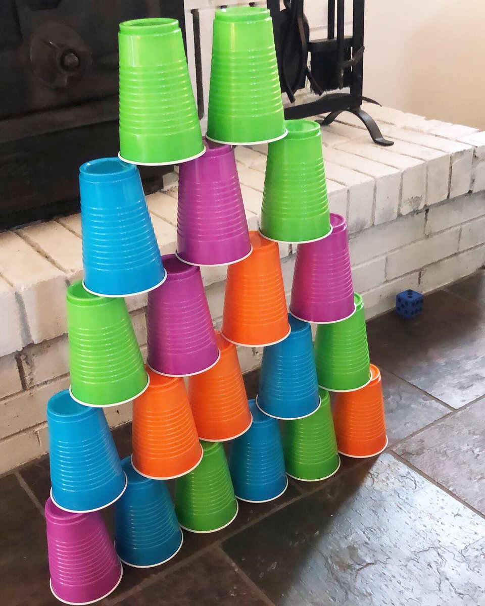 MsSarahLPS's tweet photo. Who doesn’t love a activity that involves math, dice patterns, concentration and building!! My 6 year old and I rolled a dice, said what number, then added that number to the tower. Super simple activity. Not to mention my younger two loving playing with the cups as well. https://t.co/U96v6juJF8