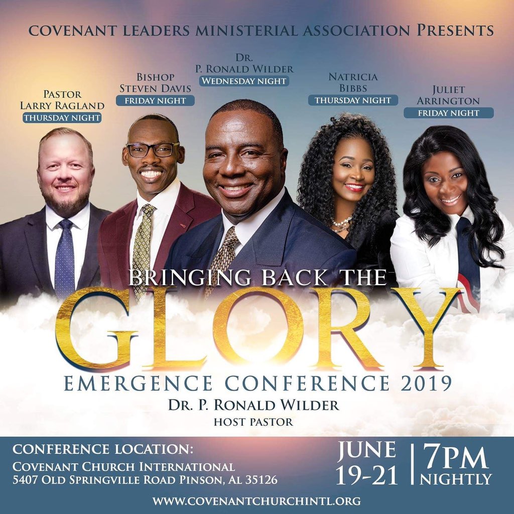 PRonaldWilder's tweet photo. Tomorrow night “Emergence Conference 2019” kicks off. https://t.co/KTzV5bL33h