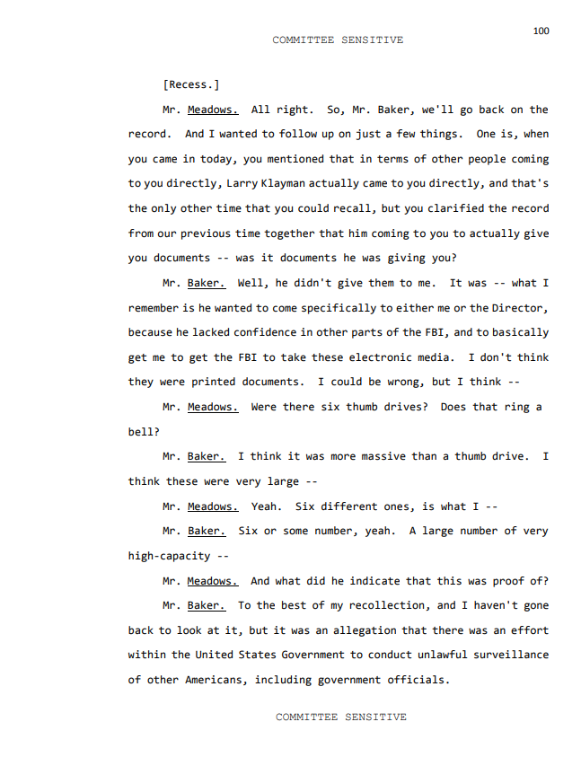 He met specifically with James Baker, and he was actually questioned about this when Baker went in front of the House committee. Please see Meadows questions: (bulk of information of page 100) ) https://dougcollins.house.gov/sites/dougcollins.house.gov/files/Baker%20Day%202%20Redacted.pdf