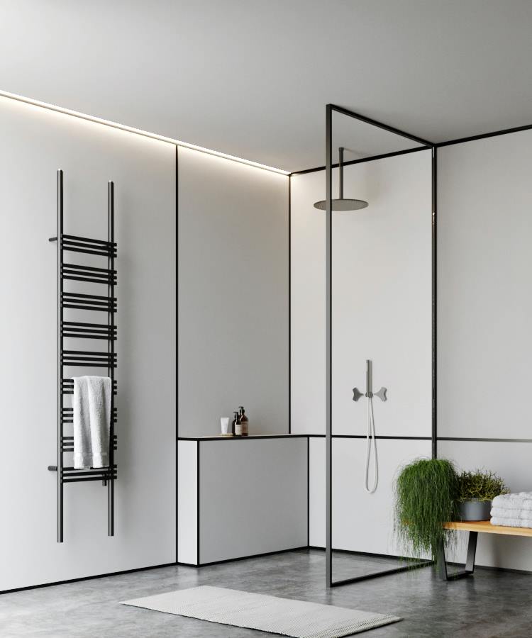 HuntHeatingAus's tweet photo. A minimal and scandinavian style, framed by black details. 
This chromatic contrast has been also enhanced by Pioli, a radiator with a classic reminiscent style. The union of these two contrasts create a bathroom completely out of the ordinary.
#antrax #huntheating #hydronic https://t.co/z0msM5oOyb