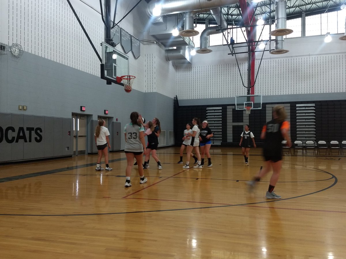 Playing a little hoops.  Way to commit ladies!!!