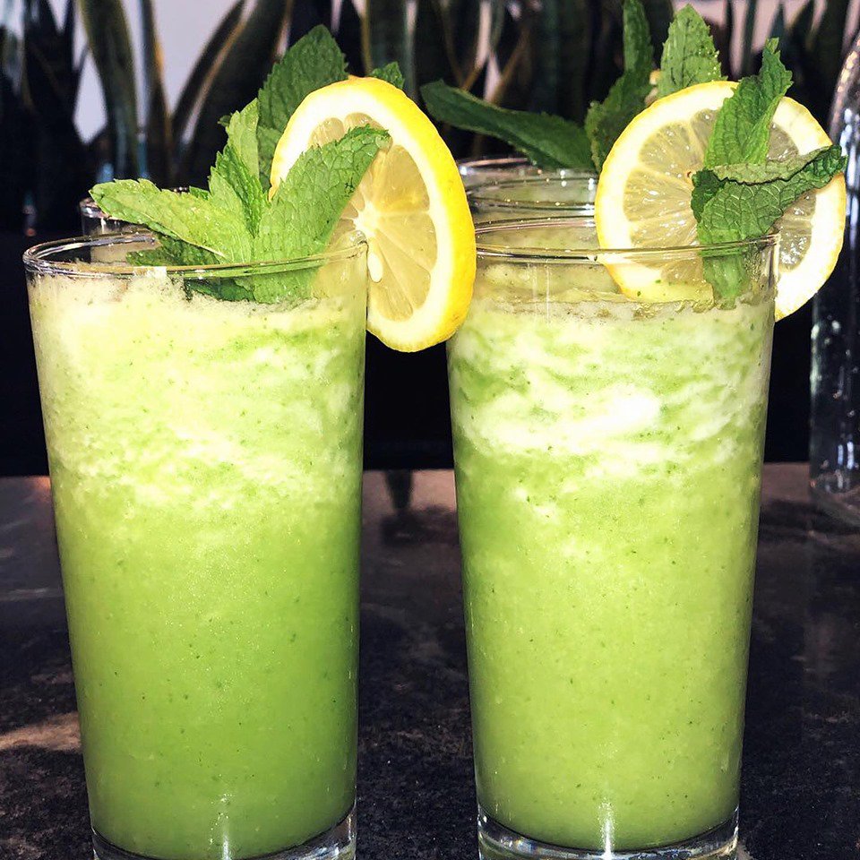 Summer time Smoothie ☀️🍹Blended cucumber🥒pineapple, banana🍌mint, spinach🥬lime 🍋 Only available at 820 W. Broadway location. 😍😍🥰. #bananaleafvan  #followme  #smoothie #healthysmoothies #vegansmoothie  #cucumbersmoothie  #pineapplesmoothie #summerdrink #refreshingdrinks🍹