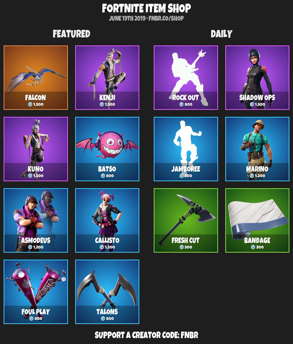 Fnbr Co در توییتر Fortnite Item Shop For June 19th 2019 Https T Co Nxpckxmqqb Use Creator Code Fnbr If You D Like To Support Us Https T Co 9anrwl8cnc Fortnite Item Shop 19 June 2019 Fortnite Item Shop 19 June 2019 Fnbr Co در توییتر Fortnite Item Shop For June 19th 2019 Https T Co Nxpckxmqqb Use Creator Code Fnbr If You D Like To Support Us Https T Co 9anrwl8cnc