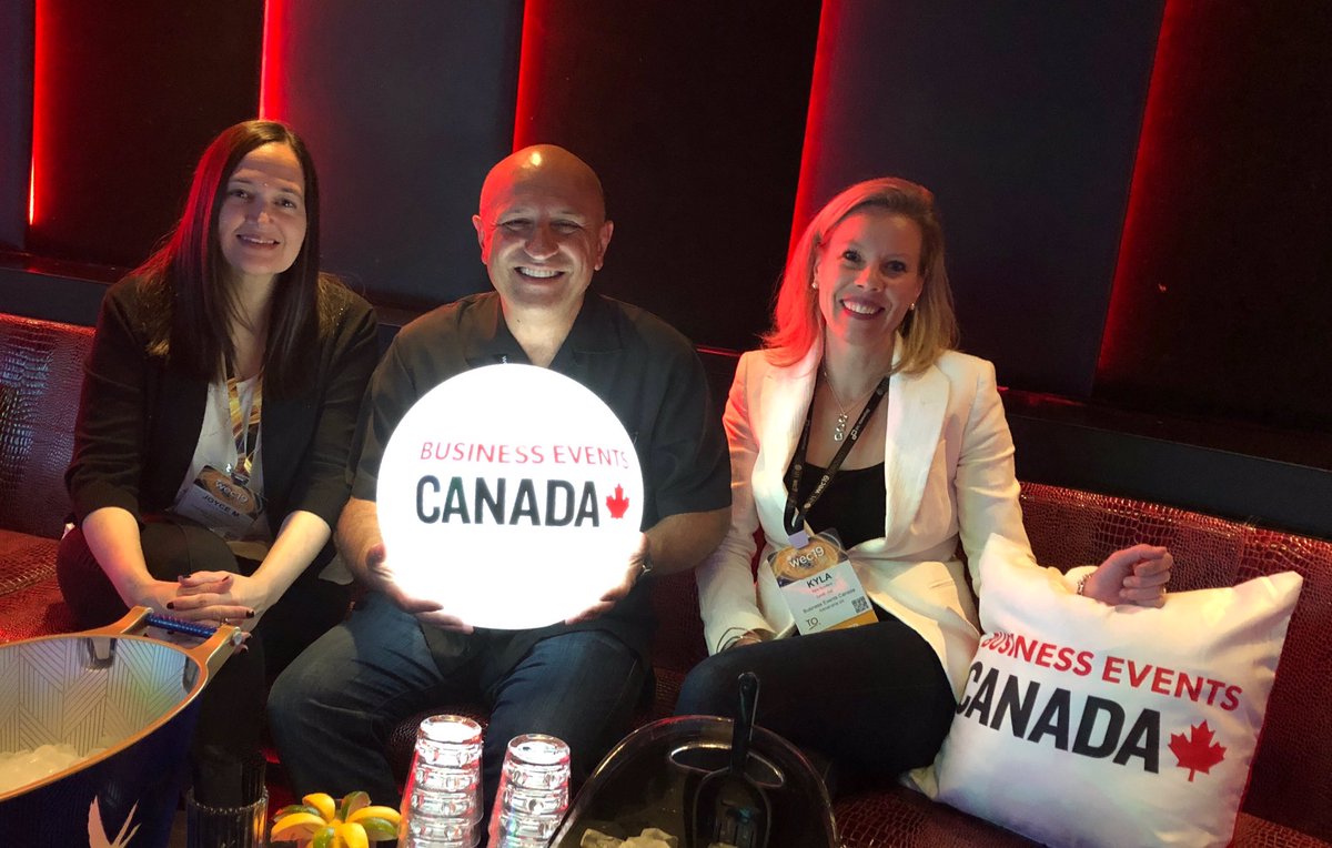 Hey #WEC19 come join your Business Events Canada Team right hand side of the stage tonight to enjoy the show & chat Canada! #meetincanada