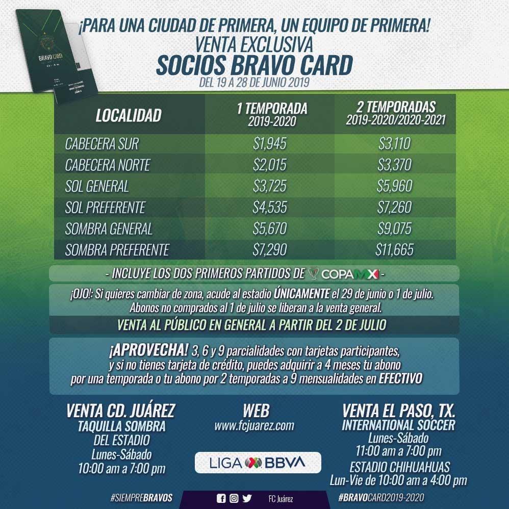 fcjuarezoficial's tweet photo. ⏰🚨 / ¡PRECIOS! / ⏰🚨
🎊👏 ¡Venta exclusiva #Bravocards!🎊👏
#SoyBravo🐎💚
#SomosFútbol⚽ #BravosContigo #SiempreBravos #ElFutbolSeSienteEnLaCancha #SienteTuLiga #LigaBBVAMx https://t.co/cg9fIcEUSD