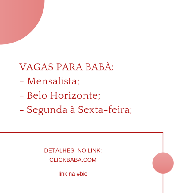 click_baba's tweet photo. Novas vagas de Babá em nosso portal.
https://t.co/pudWgOI6JJ
#baba #maternidade #clickbaba #vidademae https://t.co/JEpUO1boaX
