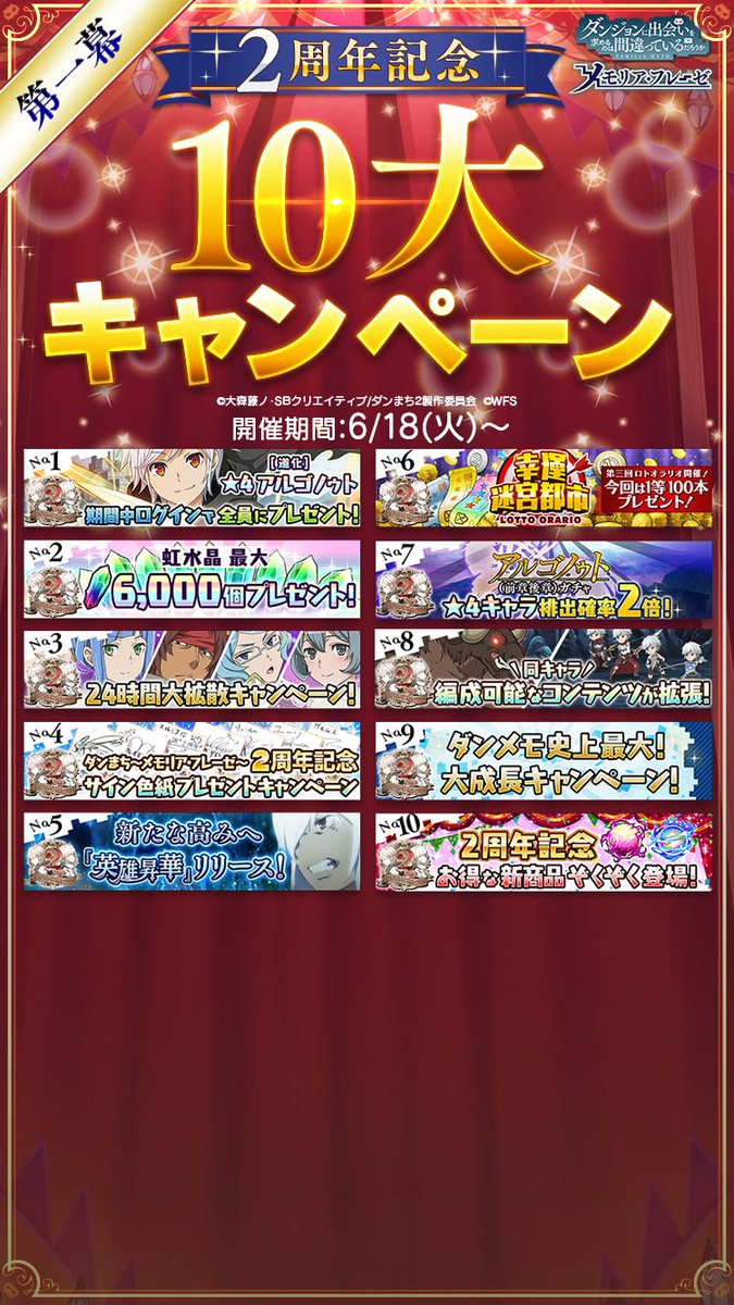 ２周年記念 10大キャンペーンのまとめはこちら ４ヶ月ノンストッププロジェクト第一幕