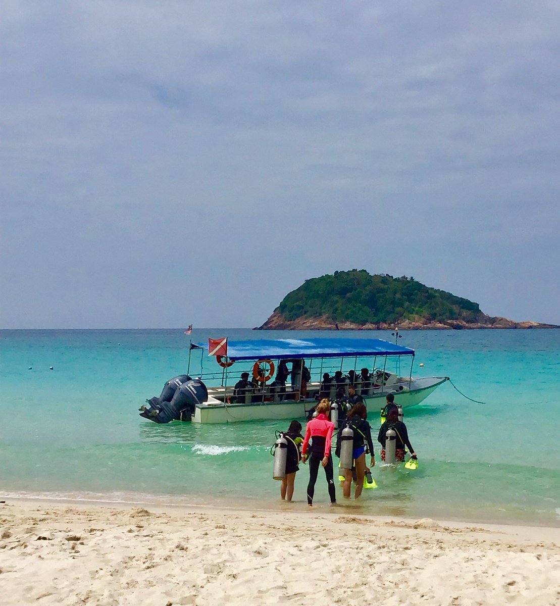Jetsam team and their will power went on their second dive and planted a bigger coral reef than their partner group, the Flotsam. More great work happening today! <a href="/GISoutdoors/">GIS Outdoors</a> #gisredang19