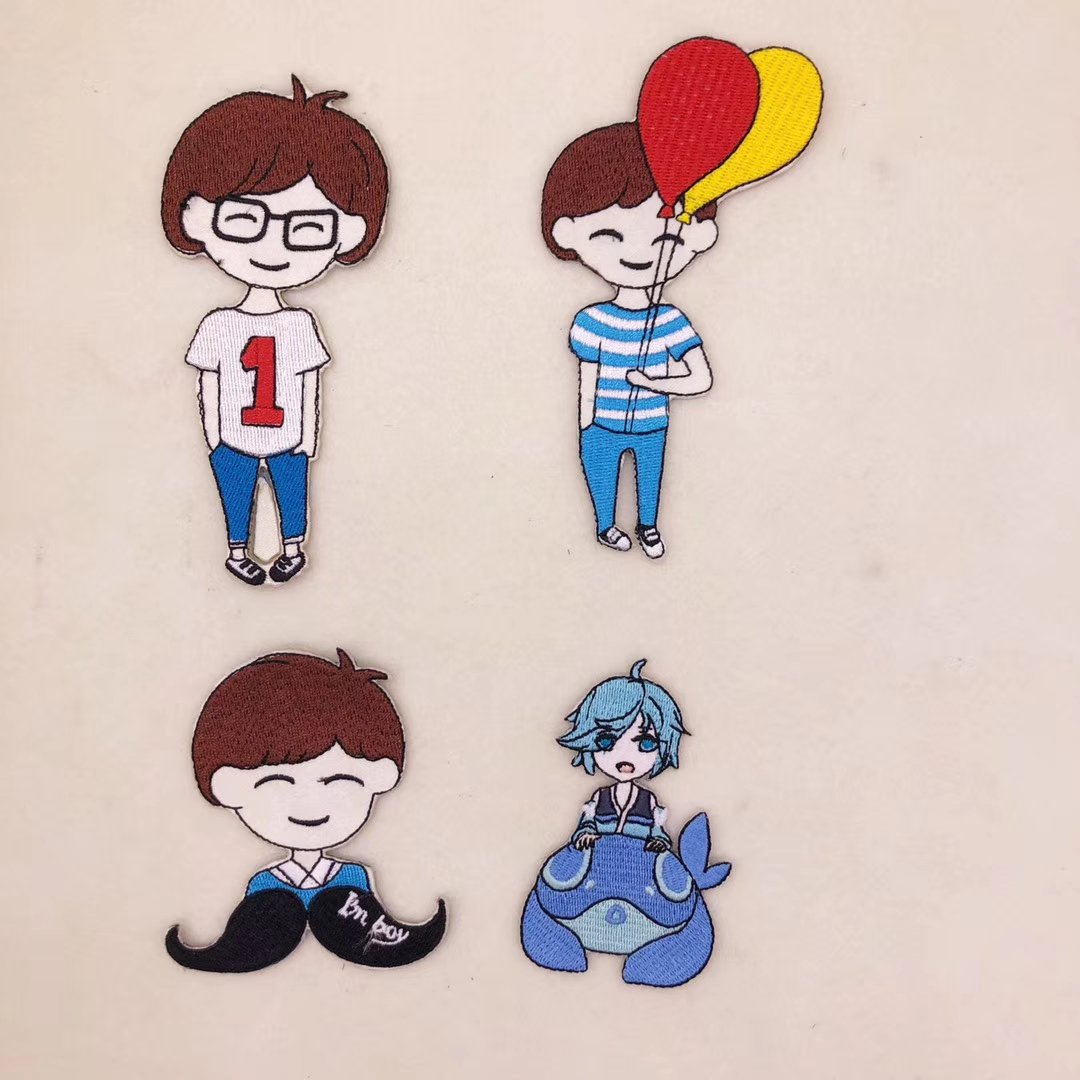 wovenlabel_1's tweet image. Iron on fashion boy embroidery patch for garment and hat #embroiderypatch #garmentpatch #irononpatch