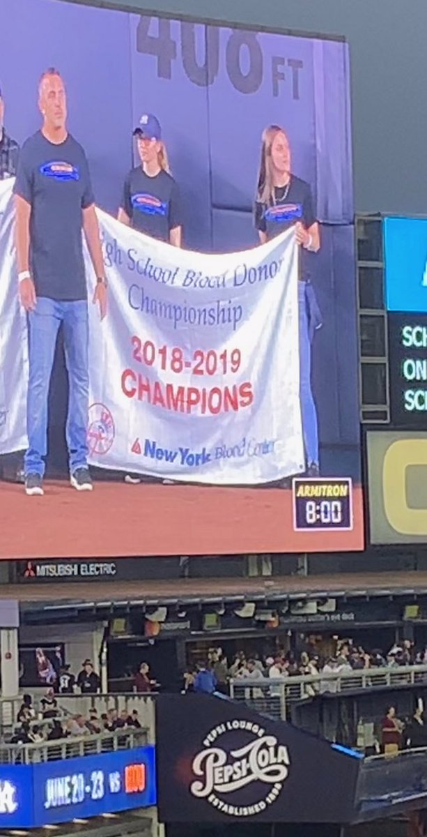 Look who made the #Jumbotron <a href="/yankeestadium/">Yankee Stadium</a>? #BixhornTech was recognized by <a href="/NYBloodCenter/">NY Blood Center</a> as the #MostImprovedSchool w/an increase of over 💯 donations over last year! Congrats to Mr. Audiino &amp; All of BTC! #BTCCares #ServiceLearning #Leadership