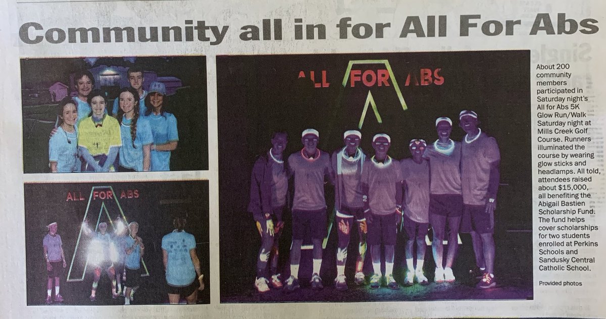 KLegando's tweet photo. Article in the Sandusky Register today. Beyond thankful for this amazing community I live in that continues to show their support for my daughter💙 #AllforAbs  #NeverForgotten https://t.co/XoV0Xga1Oj