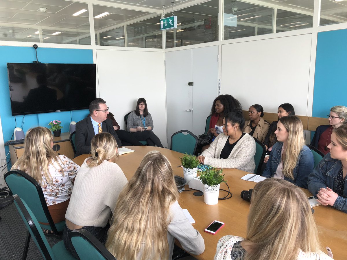 London-Dublin students had a great visit to Radio Telefis Eireann (RTE)  in Dublin. A 30 year veteran reporter and international correspondent of the BBC and RTE talked with students about the current state of broadcasting both in Ireland and globally. <a href="/sjmctxst/">TXST Journalism and Mass Communication</a> #sjmctxst