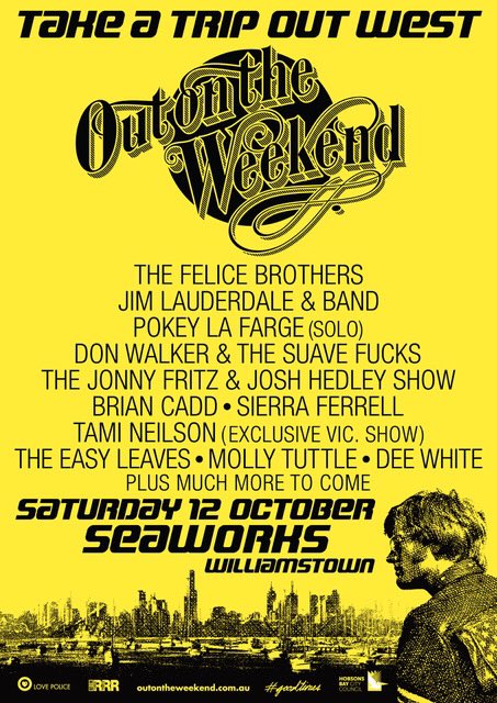 tamineilson's tweet photo. Hot Diggity DAMN! Would ya look at that lineup? Look out Australia!...and look out @jimlauderdalemusic who I once cornered backstage at @americanafest and sang a song at him cuz he had to leave before I did my showcase. Poor Jim. #runjimrun #outontheweekend #melbourne #australia https://t.co/FfXryNYi8W