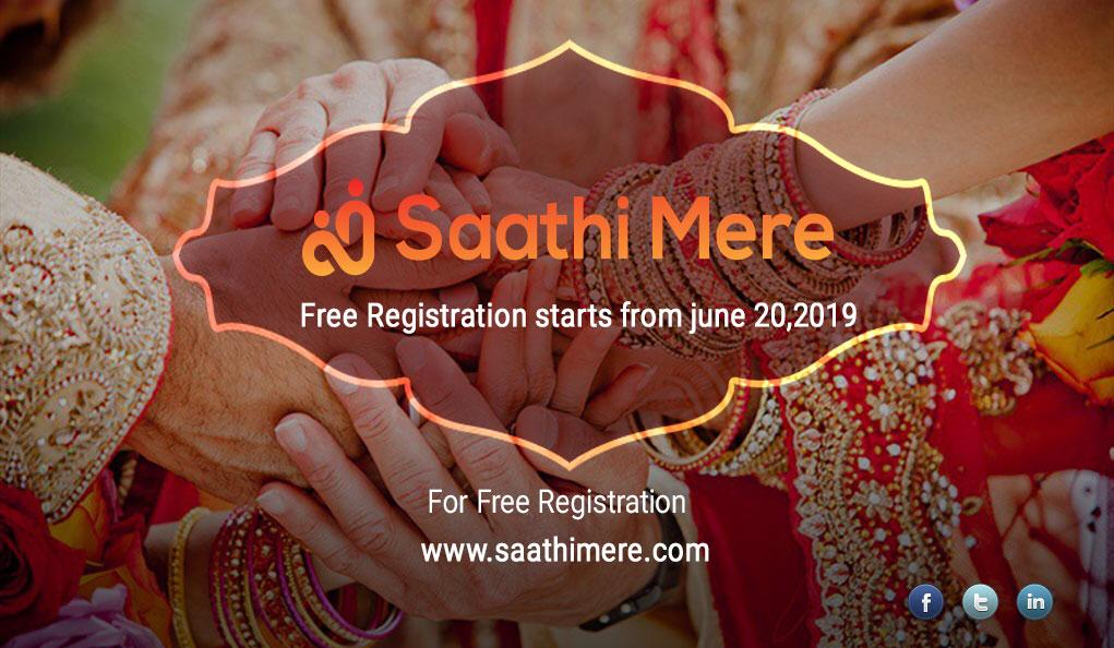 Saathimere1's tweet image. MARRIAGES ARE MADE IN HEAVEN AND CELEBRATED ON  EARTH......
So, let&apos;s begin the JOURNEY of CELEBRATIONS.....
HURRY UP to avail one of the best matrimonial services worldwide. Log on to saathimere.com for FREE registrations that begins 20th June 2019.