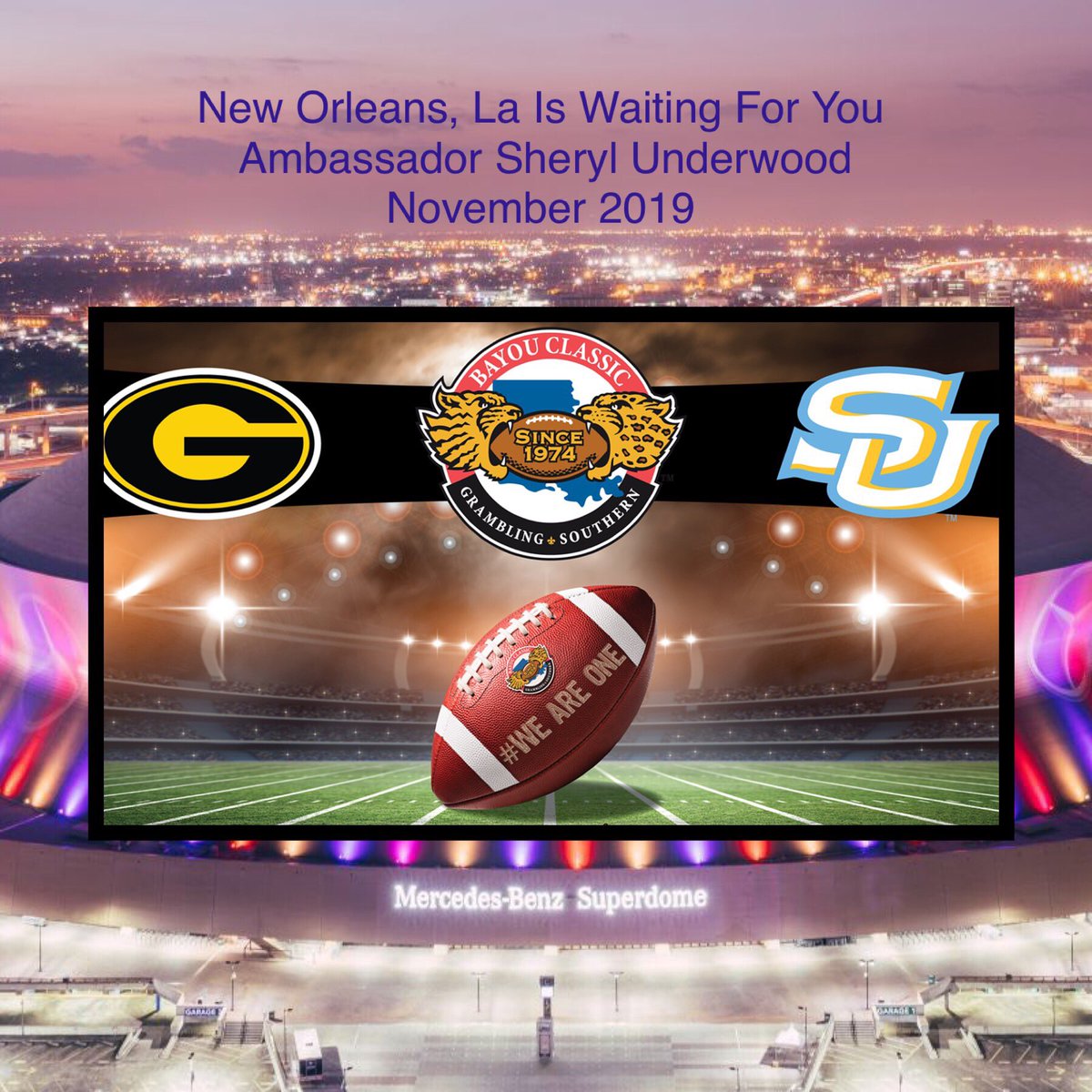 @sherylunderwood Sheryl, I see everything aligned itself for you to bring your “#Genius” to #Louisiana as the #Ambassador of the 4️⃣6️⃣th Annual #BayouClassic! 
If anyone can spread awareness of #HistoricallyBlackCollegesAndUniversities, #YouCan!
#HBCUPower @TheTalkCBS @BayouClassic74 🏈#Lover
