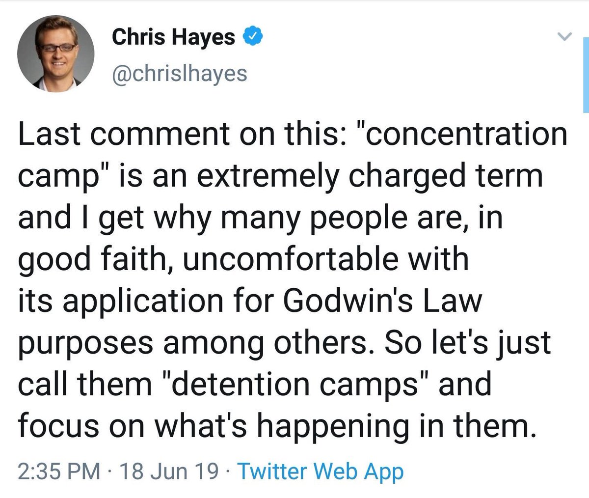 notallbhas's tweet photo. Chris Hayes tried to use Godwin’s Law to minimize the atrocities happening in America and he just got owned by Godwin himself https://t.co/ZGCi2QDrsc