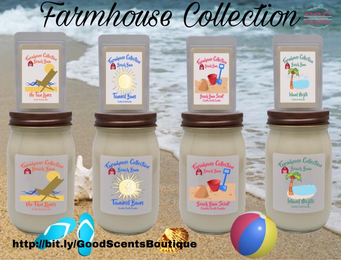 SusanPeck1's tweet photo. New Farmhouse Collection Candles!
Scents....Beach Bum, Island Mojito, No Tan Lines, and Tanned Buns
https://t.co/xVVIlPSeHp
..
#aromatherapy #candles #summerscents #FarmhouseCollection #newitems #giftideas #waxtarts #aromabeads #shoppingonline https://t.co/C3SSNoR4cB