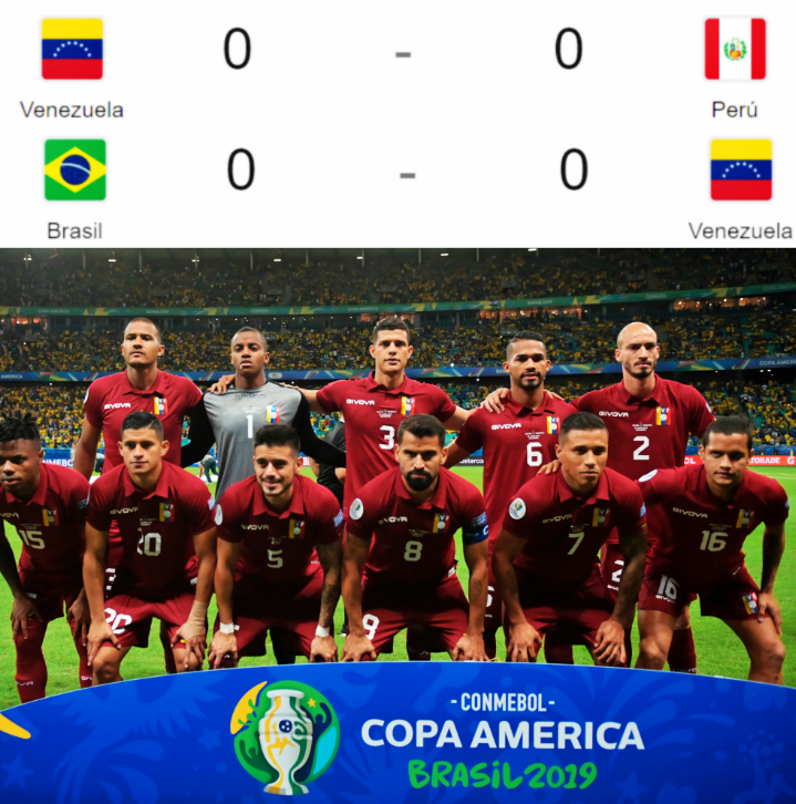 InvictosSomos's tweet photo. ➔ Venezuela 0-0 Perú (2 goles bien anulados a Perú). 
➔ Venezuela 0-0 Brasil (3 goles bien anulados a Brasil).

Sin el VAR, La Vinotinto habría perdido 2 partidos injustamente y estaría con muy pocas opciones de avanzar a los Cuartos de la Copa América.

BENDITA TECNOLOGÍA. https://t.co/hvvDpeCcAF
