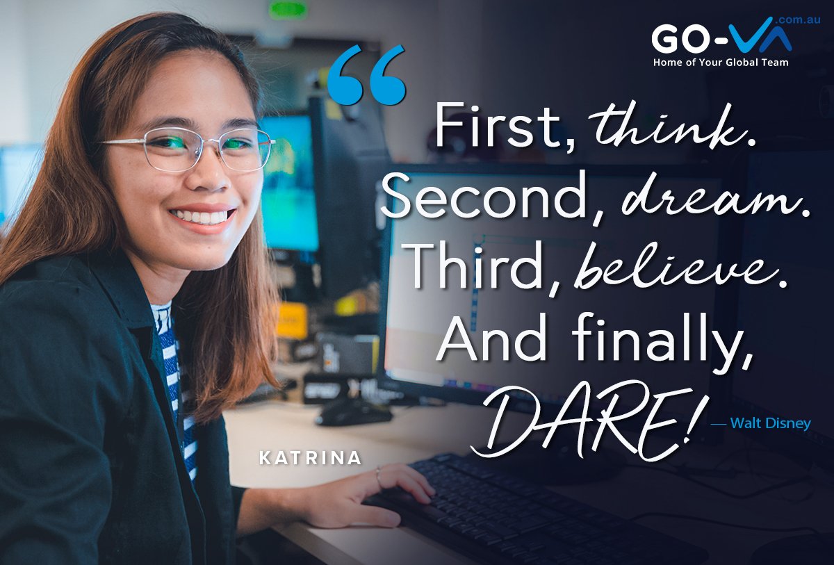 Love this quote from one of our team members, Katrina! I'm so proud of the amazing work the team continues to do.

#RemarkablePeople #GoVA #VirtualAssistant #Offshoring #Outsourcing