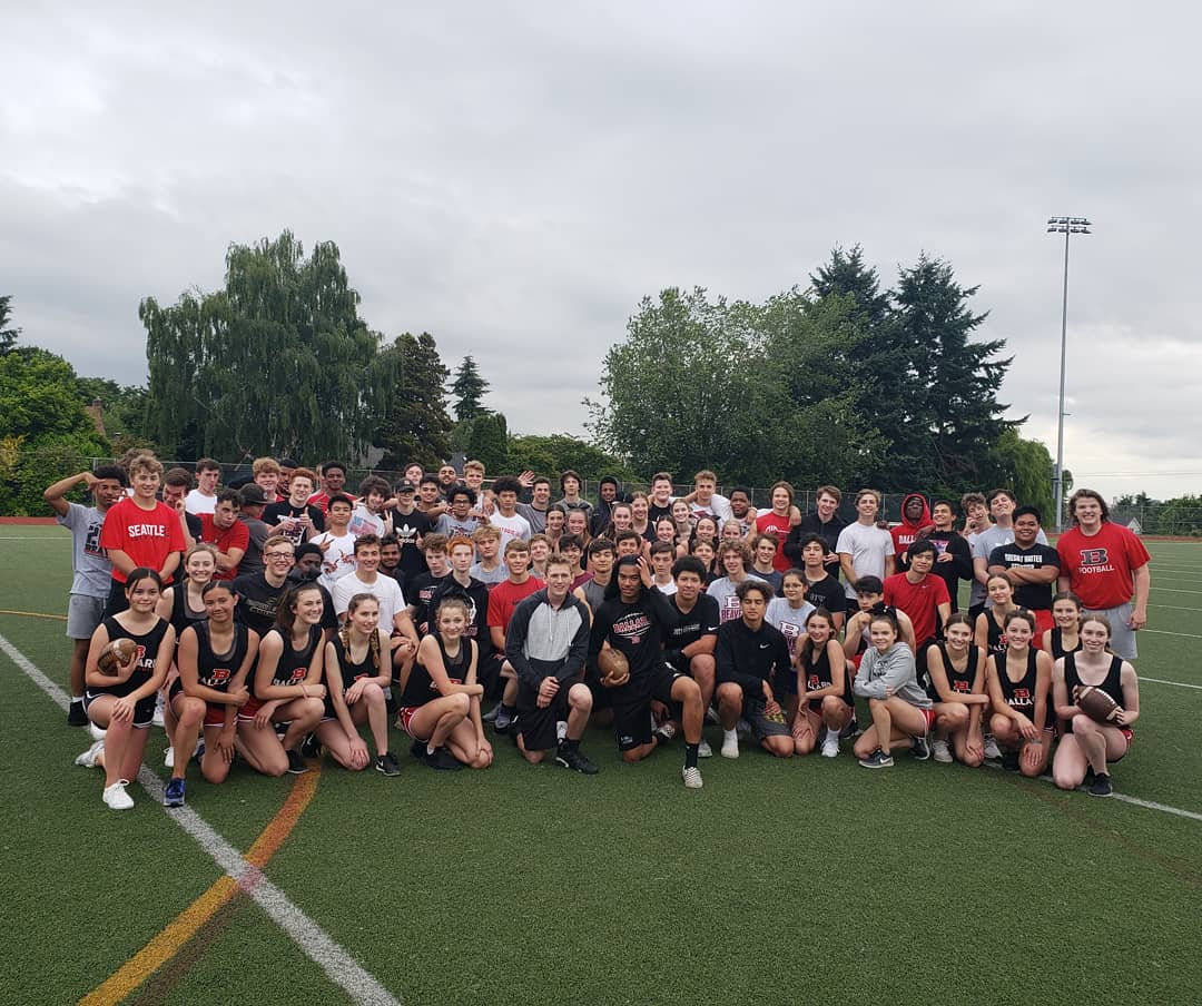 Such a fun day and tradition! We love our joint practice with <a href="/BallardHSCheer/">Ballard Cheerleading</a>! #BallardPride #Allin #YouCanCountOnMe