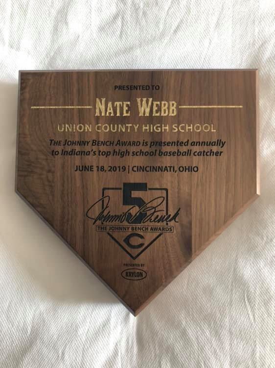 webb_n8's tweet photo. What an honor it was to be recognized and to be able to meet some of the best baseball players to ever step on the field! I made memories today that I will never forget. A huge thank you to @JohnnyBench_5 and @bobbytallguy for making today possible! #CatchEveryBall https://t.co/m30OPJXVH1