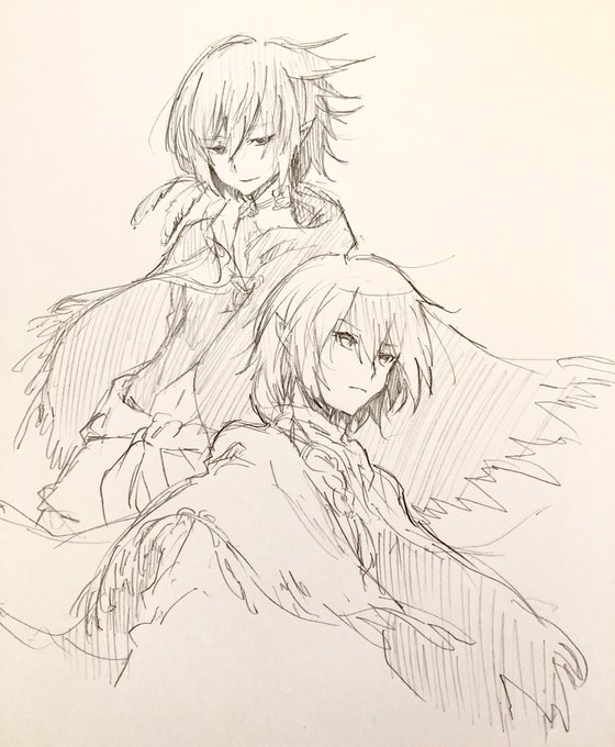 るいさん @ruikuroganekaki  の子のスニくん、イティオくんを描かせて頂きました..!衣装や対っ子とても刺さる..!描いていてとても楽しかったです..!🙏 