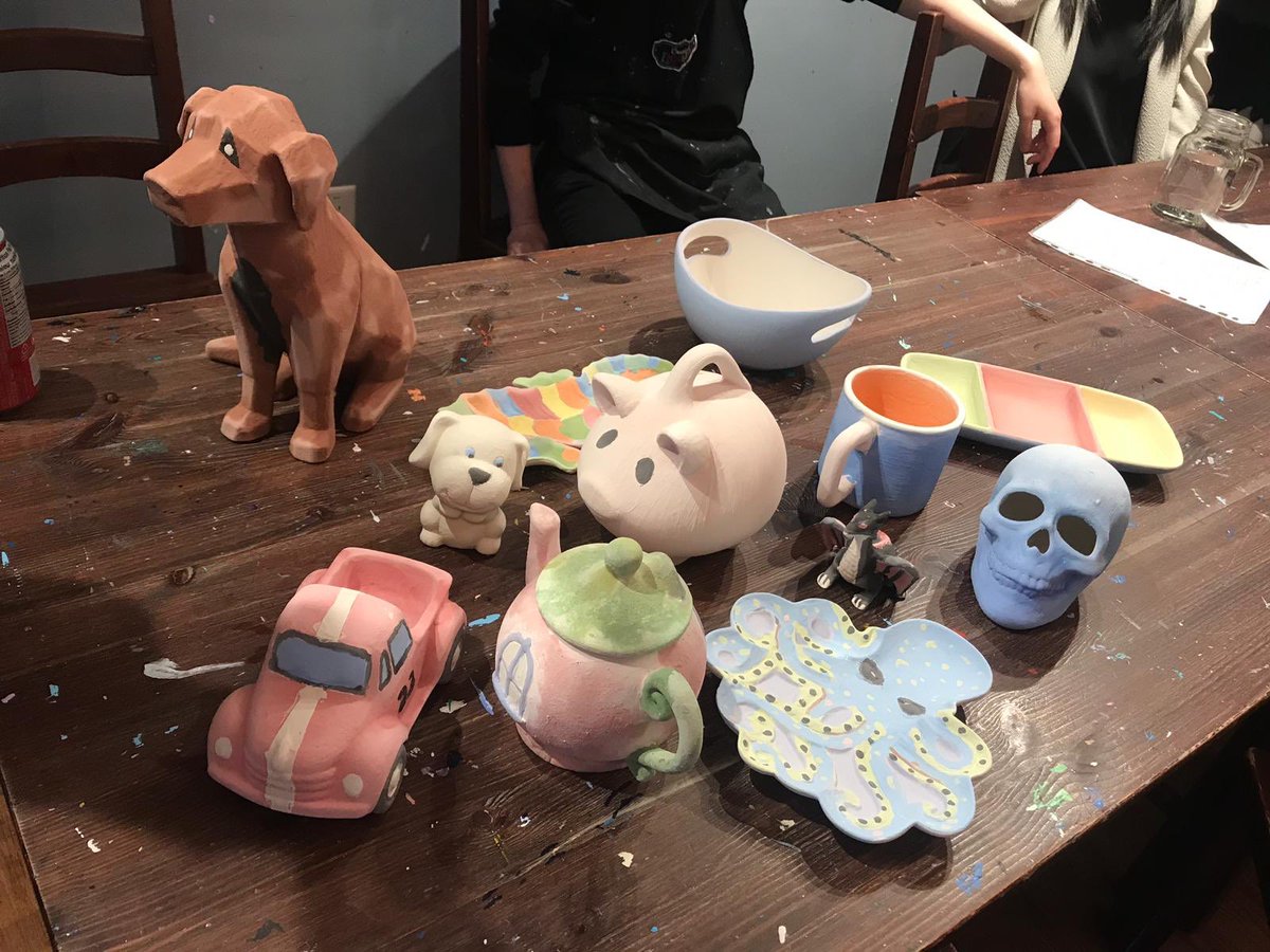 A night at “Create it Emporium” glazing pottery, lots of artists among us 9275!! #WeMakeTD #EAW2019 @GurjivChahil_TD <a href="/AndyCribb_TD/">Andy Cribb</a>