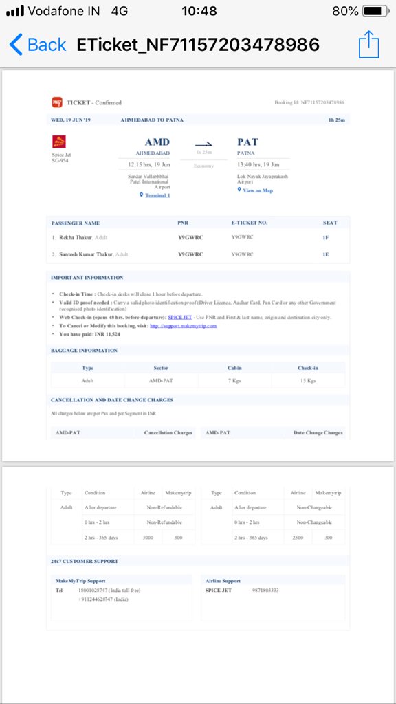 weed3663's tweet image. @flyspicejet @makemytrip @makemytripcare booked tickets for old age parent through MMT with #spicejet under #SpiceMax with seat no. 1E &amp;amp; 1F - tickets attached ! Karan at Ahmedabad bad counter denying that tickets are not booked under Spicemax and tickets r reflectin as 12E &amp;amp; 12F