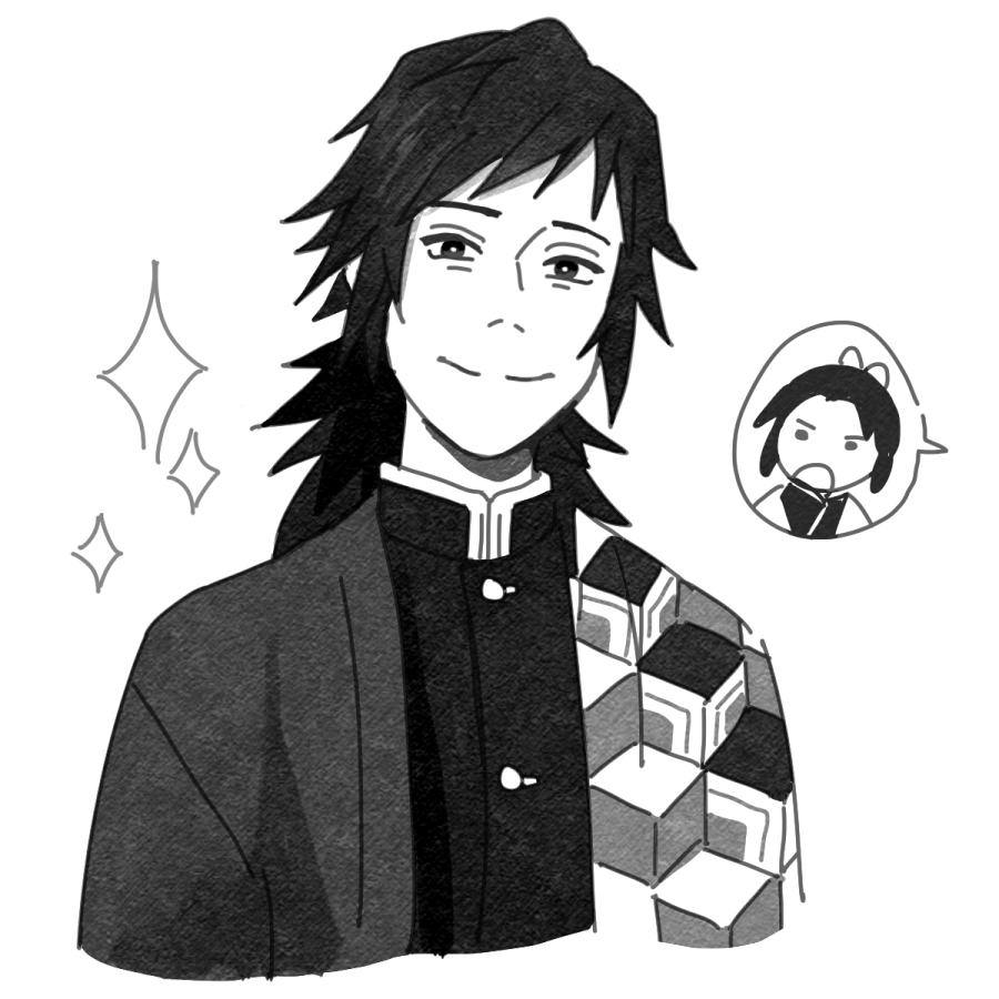 my friend said that if i drew more smiling giyuu, they might become a giyuu stan, so 