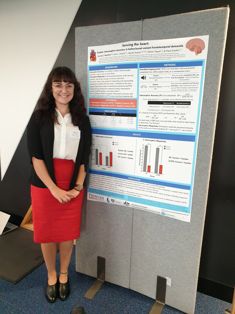 Also standing enthusiastically next to my poster at the @AS4SANinc #interoception #FTD #pilot #study #phdchat #PhDlife #AS4SAN2019 @Frontier_Usyd @BrainMind_Usyd @Olivier_Piguet @annahuddo