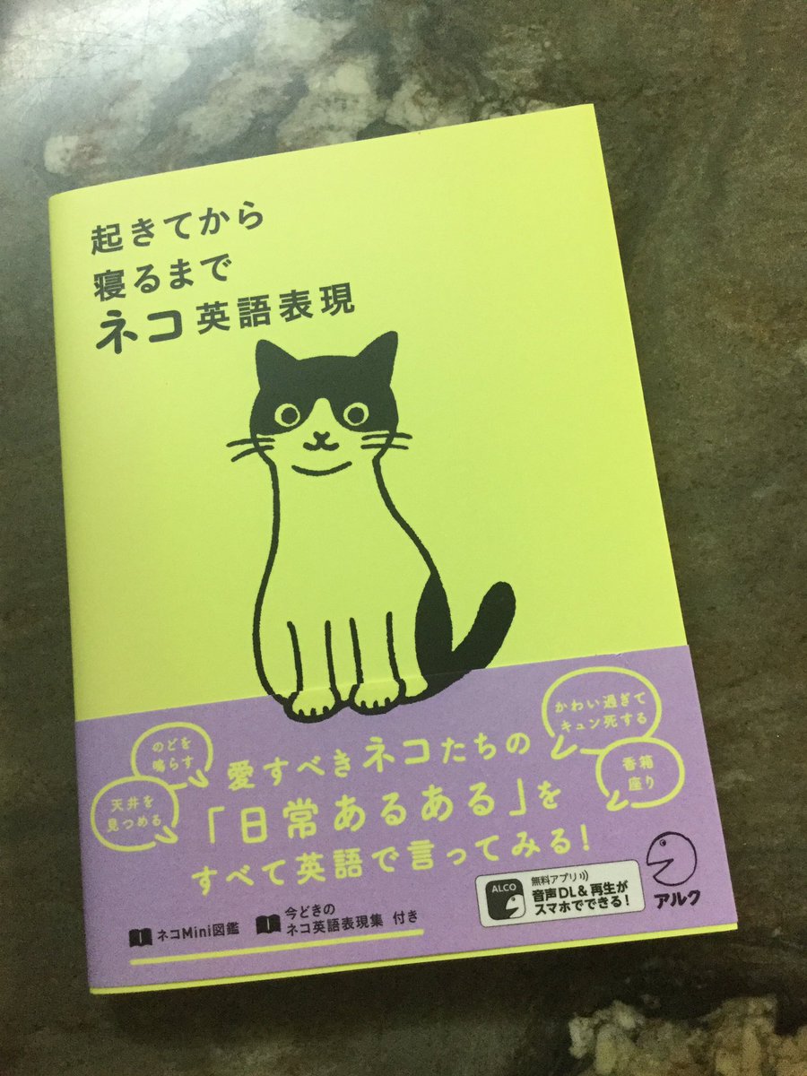 じゅに Twitterissa Alcoの有名な 起きてから寝るまで 英語シリーズに ネコ英語表現 があるの知っていますか 可愛いイラスト 入りでひたすら猫についての英語表現が並んでいる 読んでいるだけで楽しい 猫好きあるある表現しかないのです 起きてから寝るまで