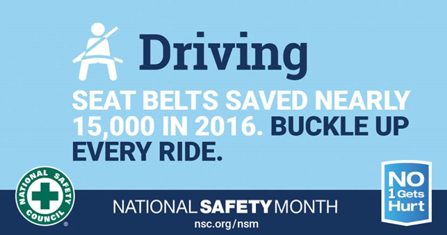 TrinityADC's tweet photo. June is National Safety Month! Up to 94% of motor vehicle crashes involve human error. Tips to reduce driving errors: Avoid impaired driving and cell phone use behind the wheel. Secure all occupants age-appropriate restraints. Never leave children alone in a car.  
#No1GetsHurt https://t.co/ywa7A6EJws
