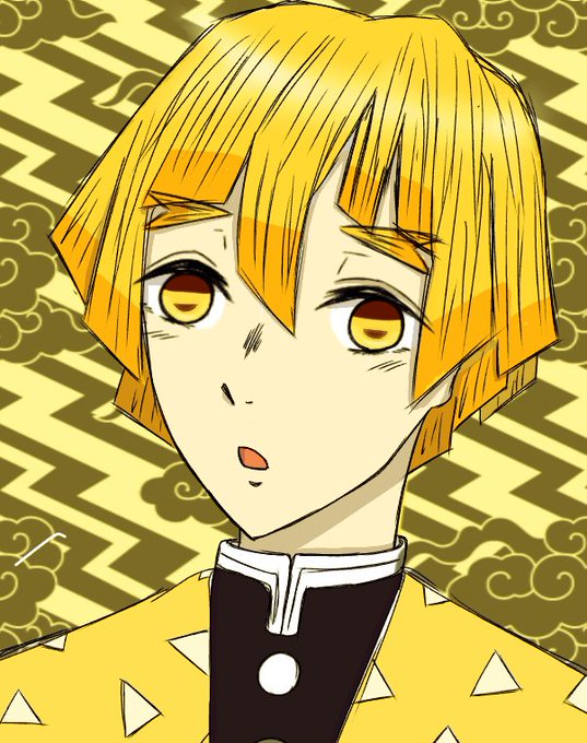 美夜｡さんがTwitterに投稿した我妻善逸(鬼滅の刃)のイラスト。