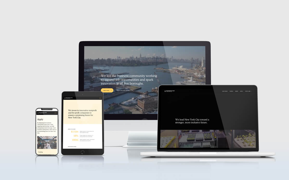 We launched a #newwebsite for the Fund, the investment arm of <a href="/Partnership4NYC/">Partnership for New York City</a>. Take a look at how we're expanding job opportunities and sparking innovation across #NYC. S/O to <a href="/MadeoStudio/">MADEO</a> for their fantastic collaboration and execution across the board. partnershipfundnyc.org